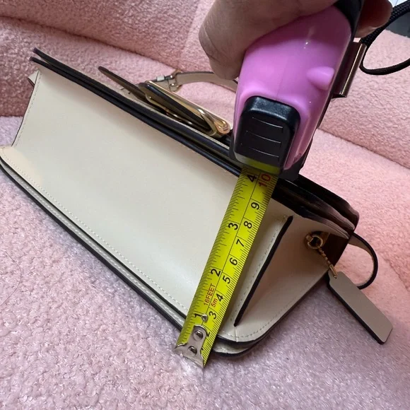 Coach Tan and Cream Shoulder Bag with Monogram Pattern - Picture 7 of 11